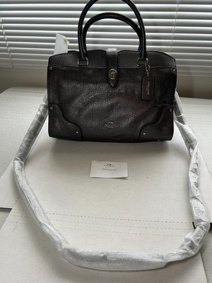 Coach Mercer Gun Metal Silver Leather Satchel 59987 NEW W/ Tags!