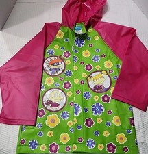 Rare 1998 Viacom Nickeloden Rugrats Raincoat BestBuds Grn Pnk Floral 5/6 Kid