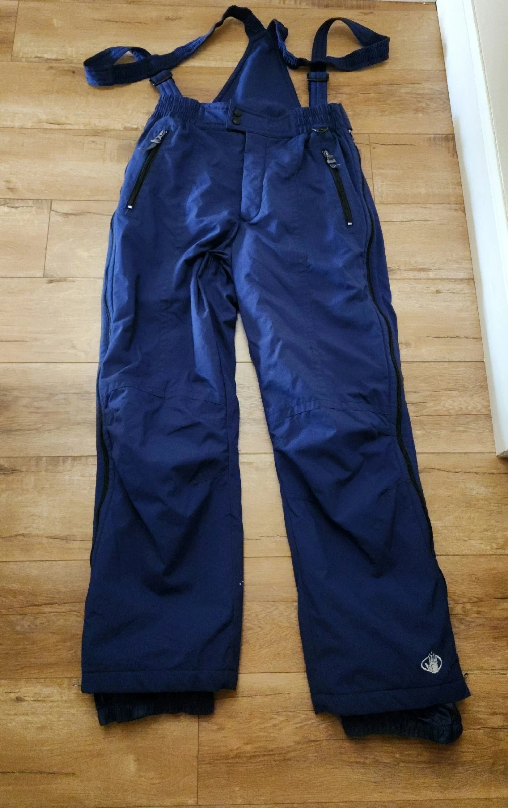 Y2K Body Glove Snow Pants Removable Bib Straps 2 Sided Full Length Zipper Men L