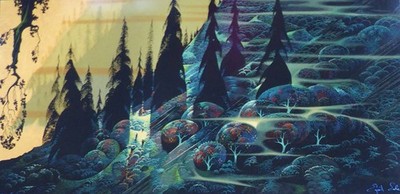 Eyvind Earle BLACK SPRUCE Hand signed Serigraph Nature tree 1990