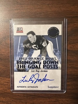 Lee Roy Jordan Alabama Football Authentic Autograph 52/199