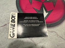GameBoy Health  Safety Instruction Manual Only