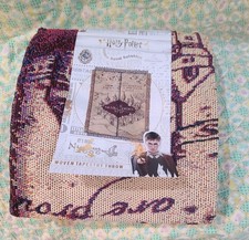 Harry Potter Woven Tapestry Throw Blanket, 48x60 IN, Marauder's Map, Made In USA