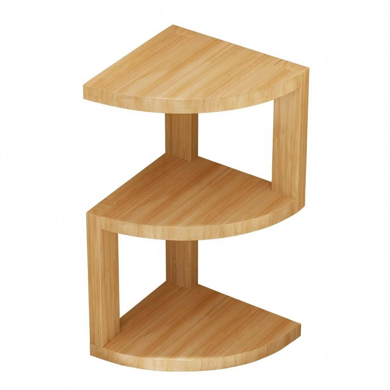 Wooden Corner Shelf Vertical Support Panels Wood Corner Book Rack Space-Saving