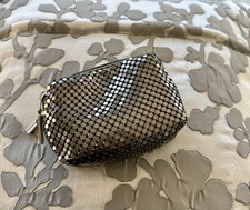 Metallic Mesh Makeup Bag Cosmetic Pouch with Zipper, Silver  Black