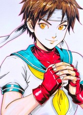 Sakura Kasugano,Street Fighter,fanart,drawing,painting,markers,anime,game,Capcom