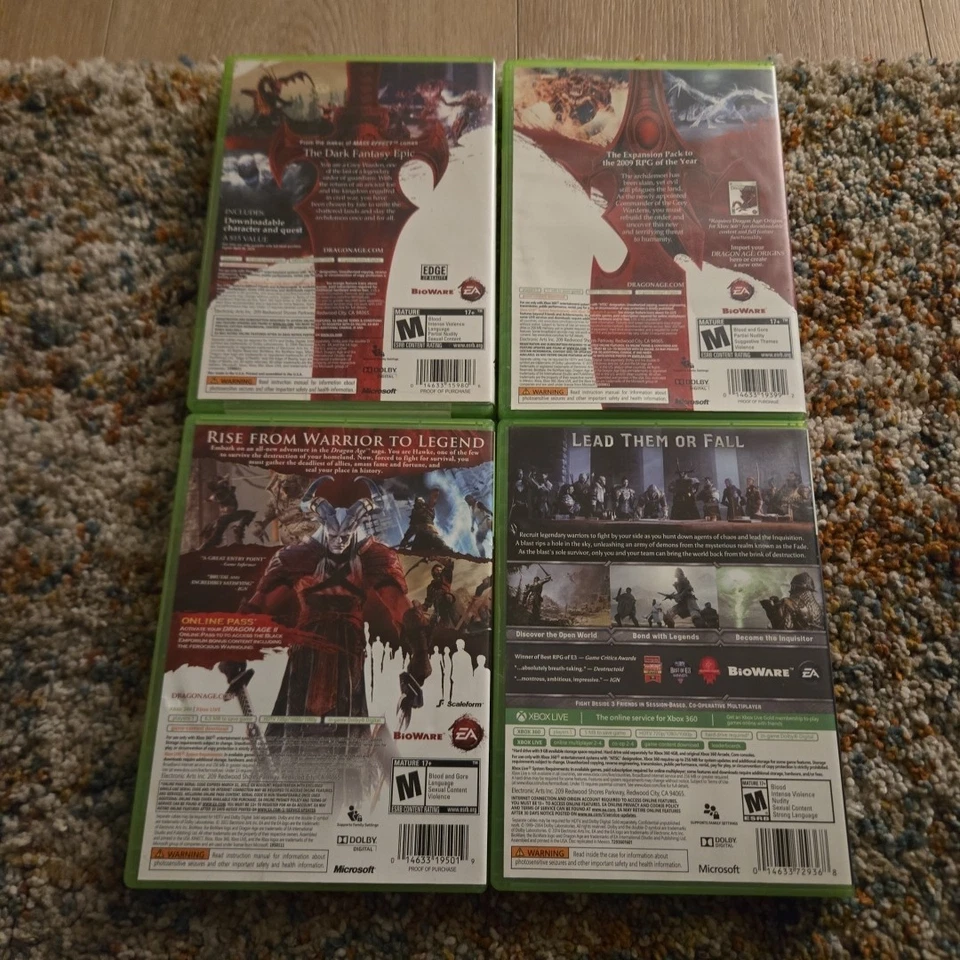 Lote de 4 juegos probados Dragon Age II Origins Awakening & Inquisition Xbox 360 Foto 2 de 4