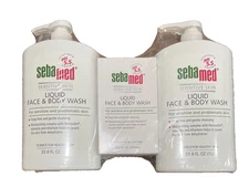 2-PACK SEBAMED SENSITIVE SKIN LIQUID FACE & BODY WASH 33.8 FL OZ & Bonus 6.8 Oz