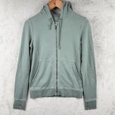 Lululemon Press Pause Jacket Womens 8 Green Terry Athleisure Gym Yoga Soft