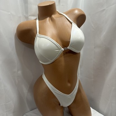 NPC Figure Competition suit White 34 D Top Small Bottom NEW SUIT