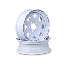 15 X 5 Trailer Wheels 5 Lug On 4.5 Bolt Pattern White Spoke Trailer Rim
