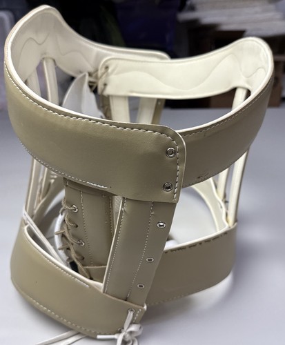 othropedic compression vintage harness metal Leather brace corset lumbar 4g - Picture 7 of 13