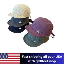 Short Brim Adjustable Baseball Cap Cotton Snapback Outdoor Unisex Trucker Hat