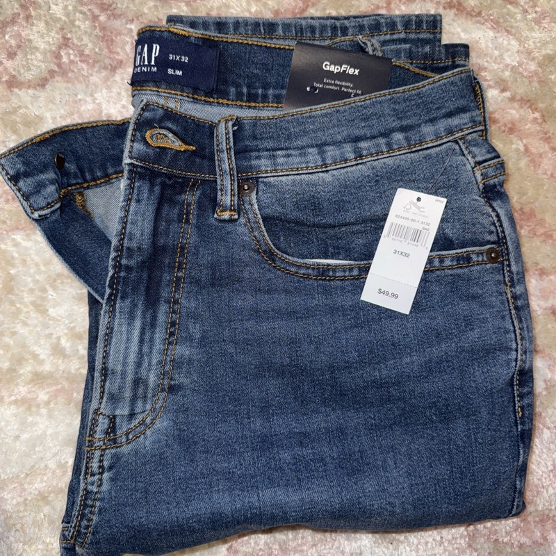 Gap Men’s Denim Slim 31X32 Jeans Dark Wash New With Tags