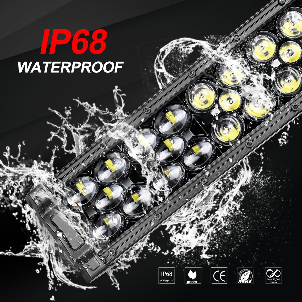 RIGIDON 20 Inch 510W Car Led Light Bar With 12V Wiring Harness Cable Kit, 9D Tri - View #6