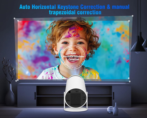HY300PRO Mini Projector with Wifi and Bluetooth, Portable Projector 4K Support, - Picture 6 of 8