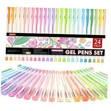 Shuttle Art Pastel Gel Pens, 24 Pastel Milky Colors Gel Pen 24 Pack Pastel Tone