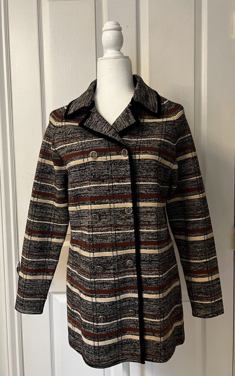 Vintage 60s Mod Knit Sweater Coat By Tricoville S… - image 1