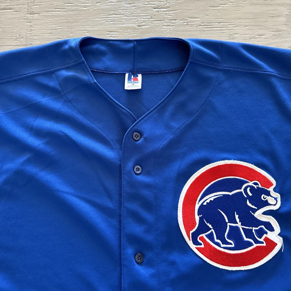 Vintage 90s MLB Russell Athletic Diamond Collection Chicago Cubs Jersey sz 48 - Image 3 of 4
