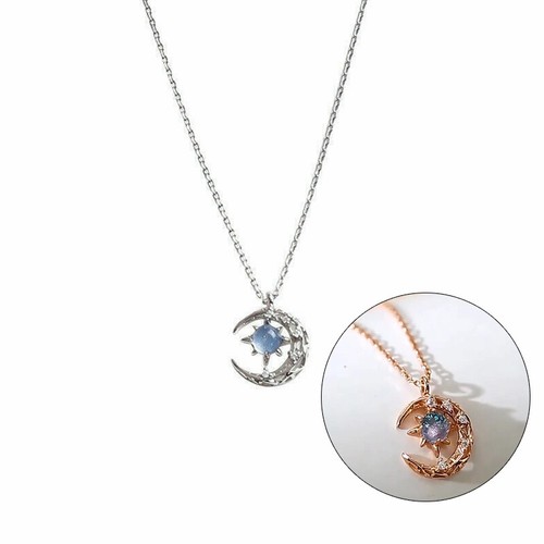 Necklace Moon Jewellery Moon Star Cat Gift Women Chain Pendant Chain Gift - Picture 2 of 16