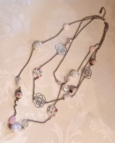 Collier 3 Rangs En Pierres Véritables - Multicolore - Pièce Unique Occasion - Pierres Naturelles