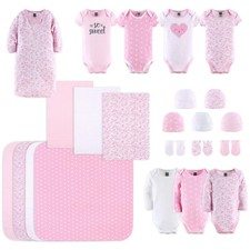 Floral Love 23 Piece Newborn Baby Girl's 100 Cotton Layette Gift Set