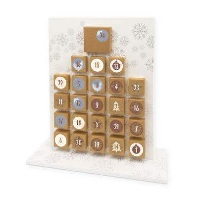 itenga Deluxe Adventskalender ''Schneeflocken'' zum Aufstellen und Füllen (Z15)