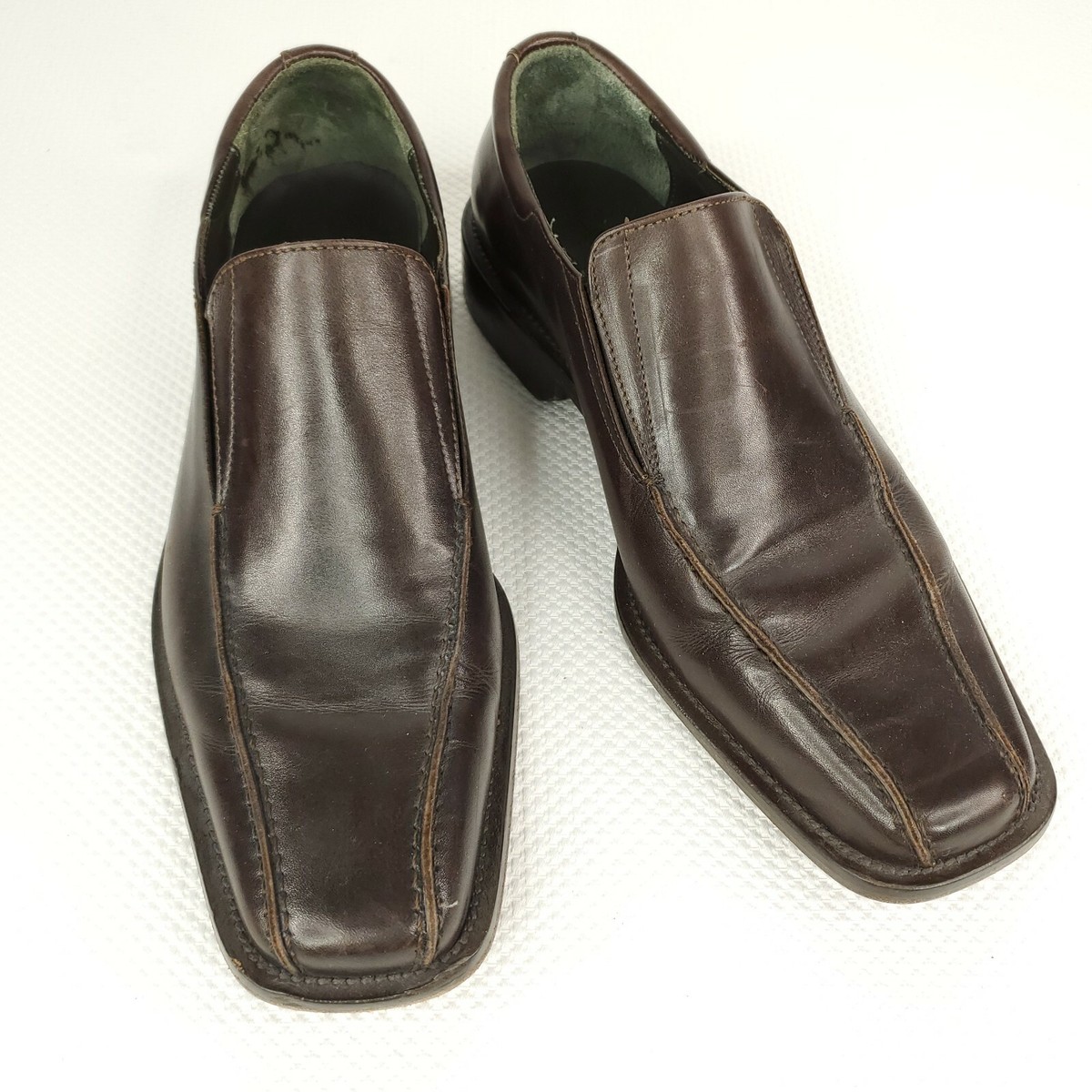 Donald J Pliner Brown Leather Loafers Slip On Dress Shoes 
