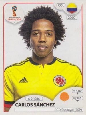 Panini Sticker Fußball WM 2018 Russia Nr. 640 Carlos Sanchez COL Bild NEU
