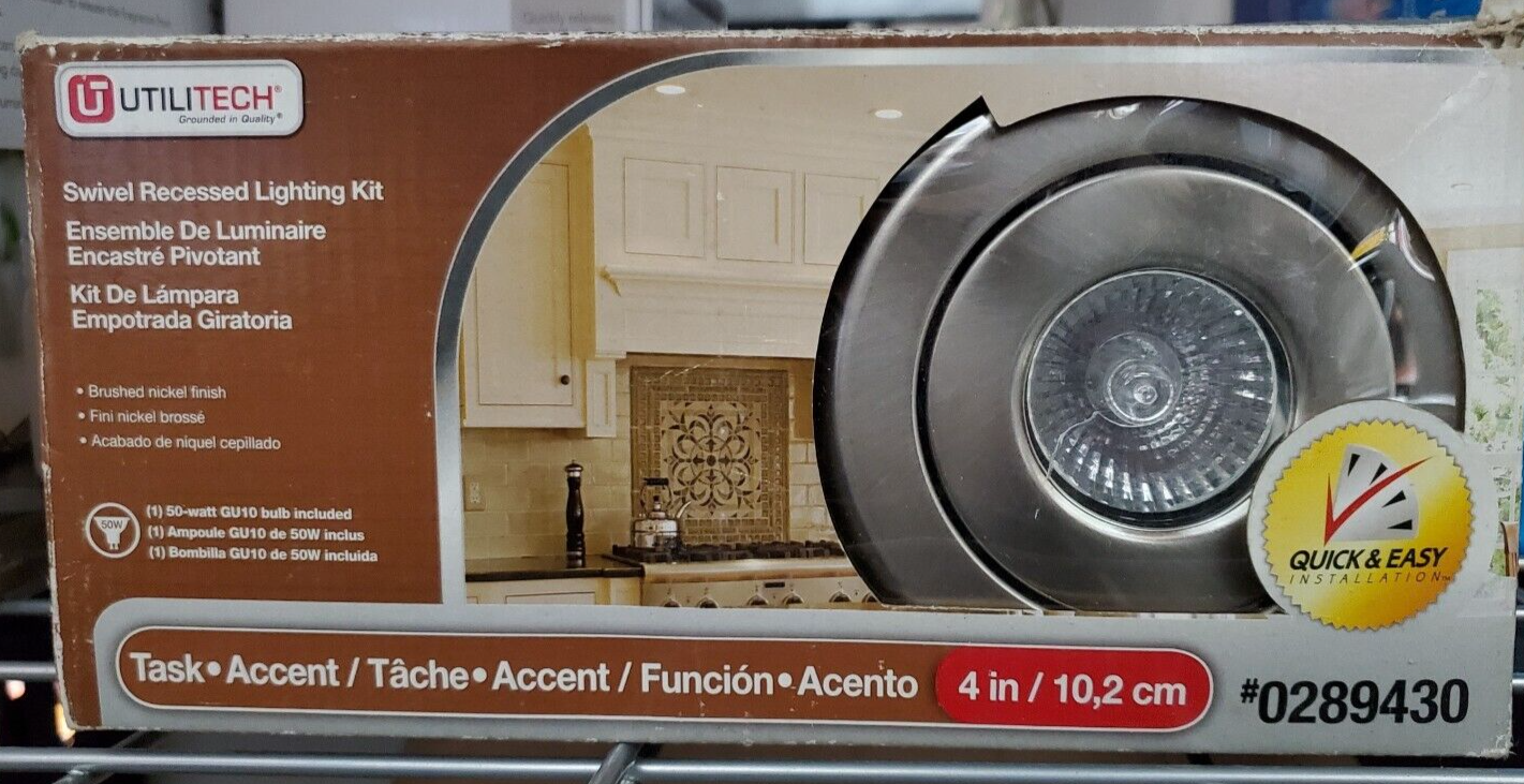 Utilitech Brushed Nickel Gimbal Recessed Lighting Kit 4 Inch 