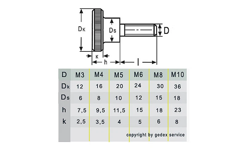 DIN464 DIN653 Rändelschraube M3 M4 M5 M6 M8 M10 DIN466 DIN467 Rändelmutter A1 - Bild 2 von 4