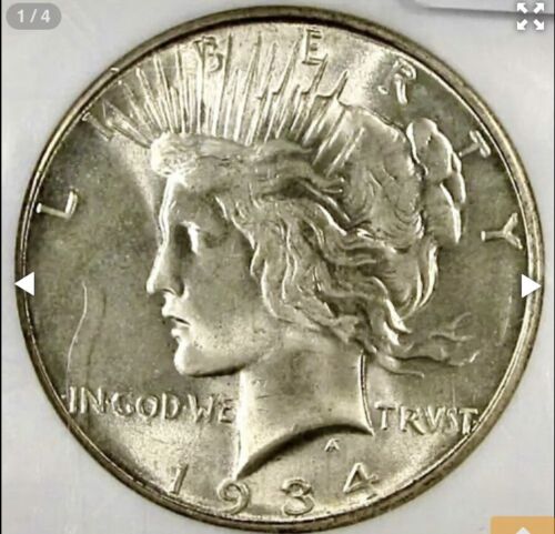 1934-D Peace Dollar Champagne Toning Nice Clean Surfaces NGC MS63