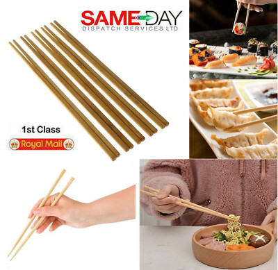 5 Paar Wiederverwendbare Bambus Essstäbchen Sushi Chinesisch 23 cm Orientalisch Essen Chop Sticks