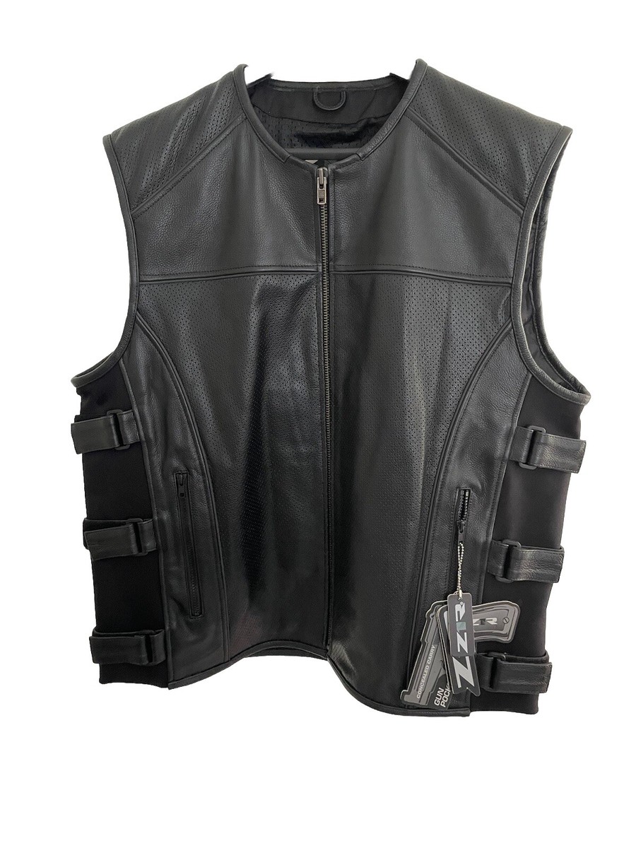 Okinawa Prefecture Highway 21 Leather Vest Z1R Black Leather