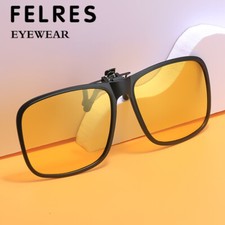 Men Women Oval Clip On Flip Up Polarized Sunglasses Full Frame Outdoor Glasses