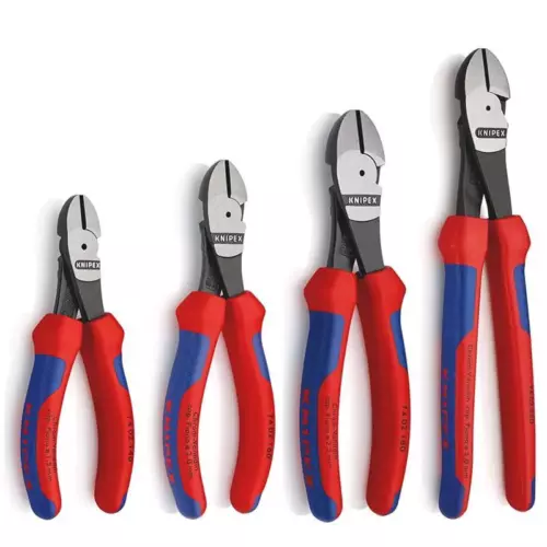 KNIPEX Kraft-Seitenschneider, Schwarz atramentiert, mit Mehrkomponenten-Hüllen