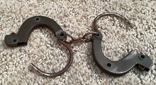 Vintage Metal Handcuffs - Pretend Play - Toy - Child Western Cowboy