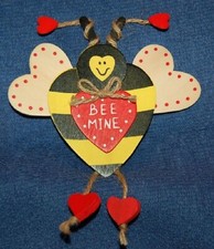 Wooden Valentine Bee, Refrigerator Magnet, Made in the USA