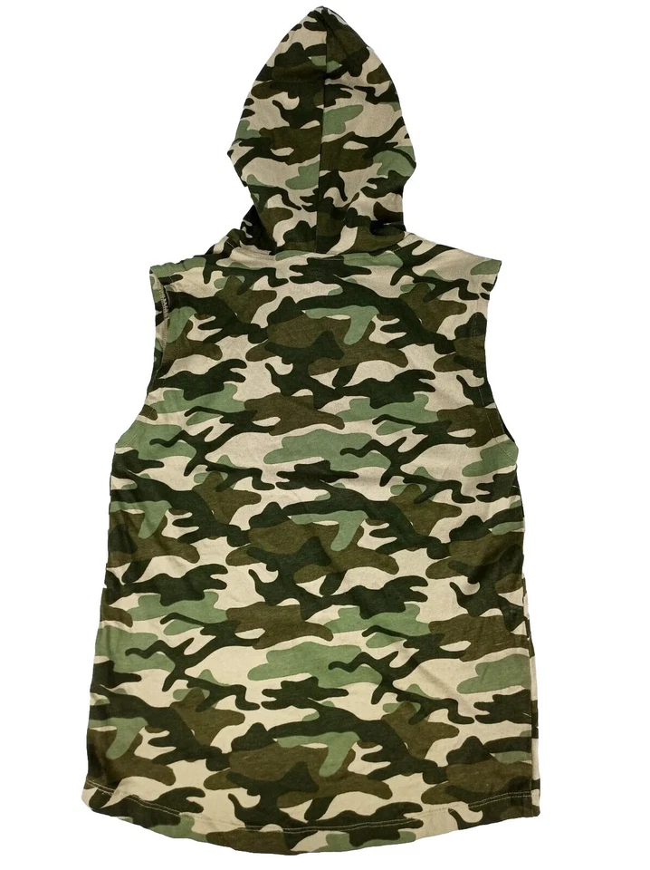 Ecko Unltd Sudadera con Capucha Sin Mangas Niños Talla 8 Camisa Camuflada Pullover Militar Foto 2 de 4
