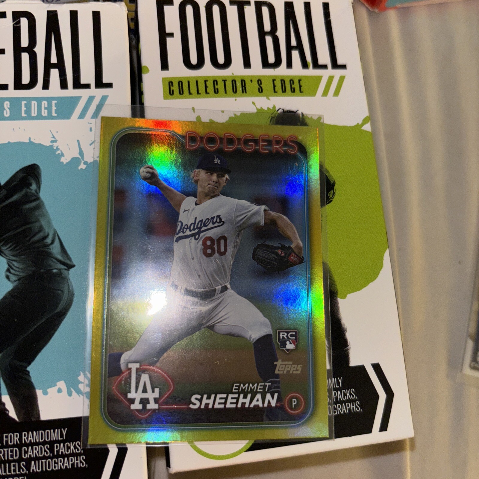 2024 Topps Series 1 #283 Emmet Sheehan Yellow Foil Los Angeles Dodgers RC