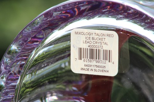 Waterford Crystal Mixology Talon Red Ice Bucket Cut to Clear New - Picture 9 of 10