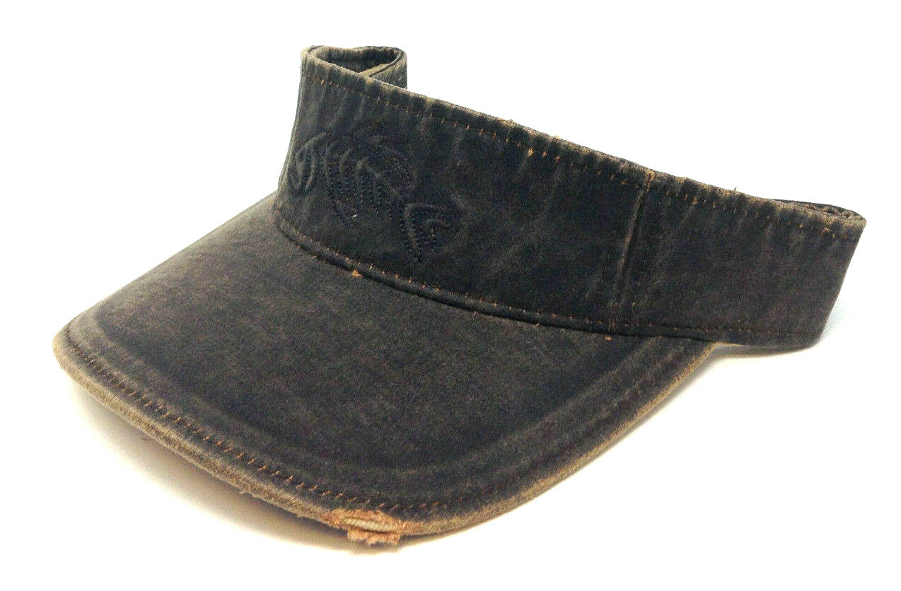 BROWN SUEDE BONEFISH FISHING ADJUSTABLE TORN RIPPED SUN VISOR HAT CAP