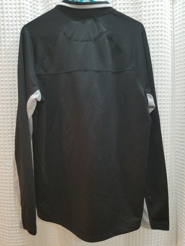 Fila Mens Pullover Lightweight Sweater Quarter Zip Size Medium Black White Trim - Picture 7 of 7