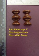 da type V - Pair stained wood 1/2 PILLARS for clock case
