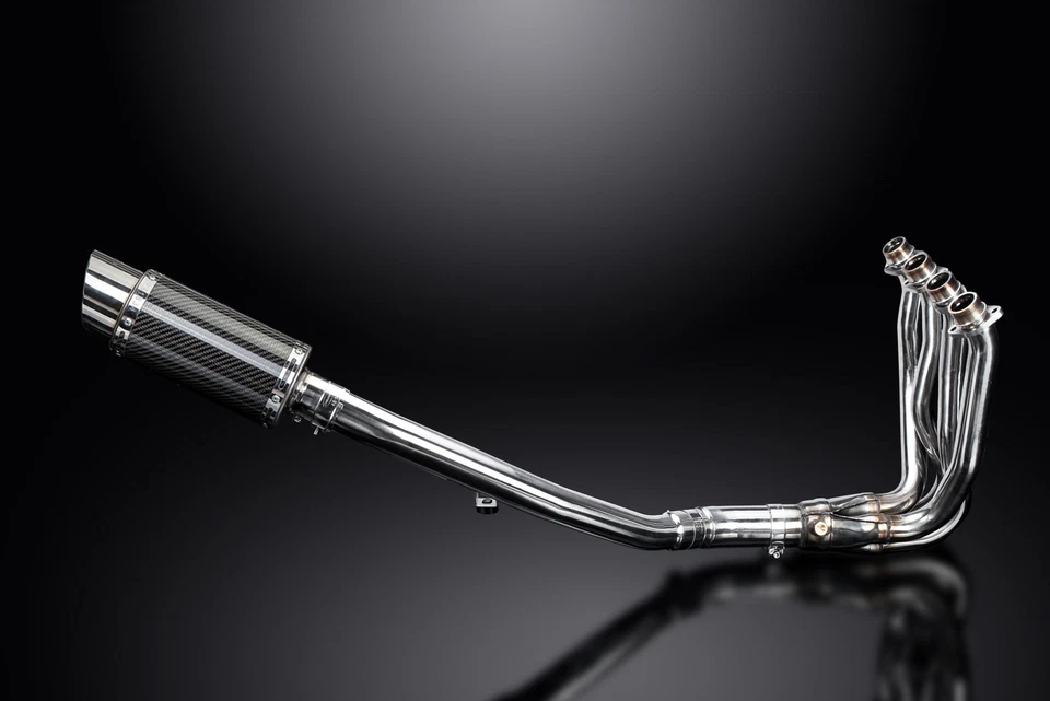 Silenciador de carbono redondo Kawasaki ZX-14R 2012-2023 escape completo 4-1 8" Foto 2 de 4