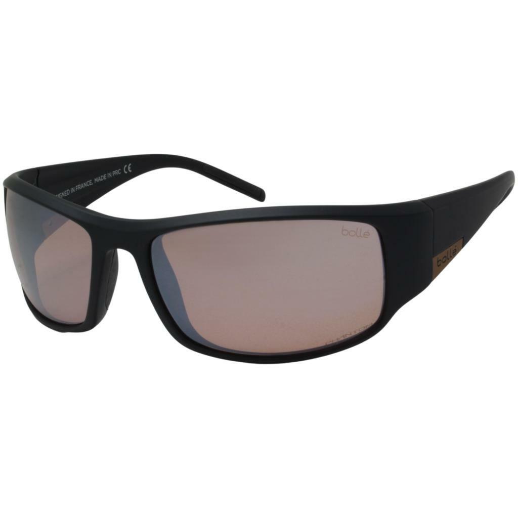 Bolle 12575 King Matte Black Metal Brown Phantom Brown Gun Lens Sunglasses .