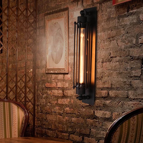 Vintage Wandleuchte Retro LED Wandleuchter Außenlampe Industrie Käfig Wandlampe - Bild 1 von 14