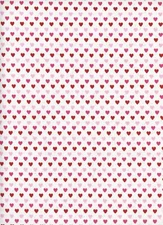 Mini Hearts on White 1 Fat Quarter cotton fabric quilt quilting glitter love