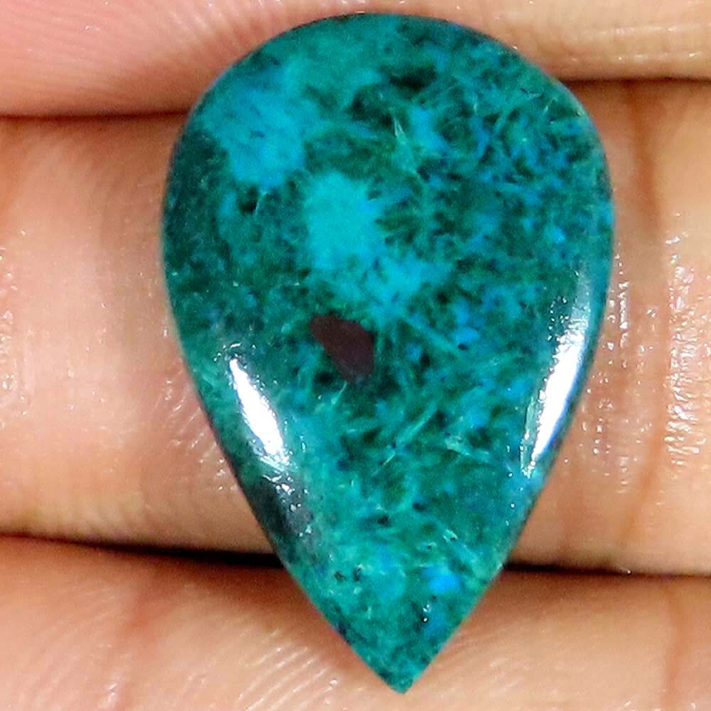 Natural CHRYSOCOLLA Pear Cabochon Loose Gemstone 19 90 Cts 17 X 26 X 4 natural-chrysocolla-pear-cabochon-loose-gemstone-19-90-cts-17-x-26-x-4