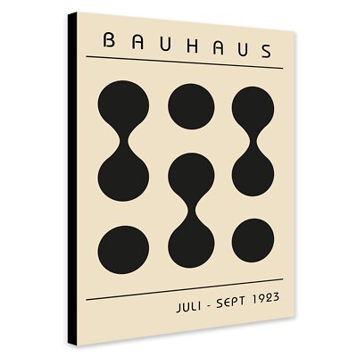Bauhaus - Connected Circles Grid Wandbild - Leinwand Wandbild gerahmter Druck